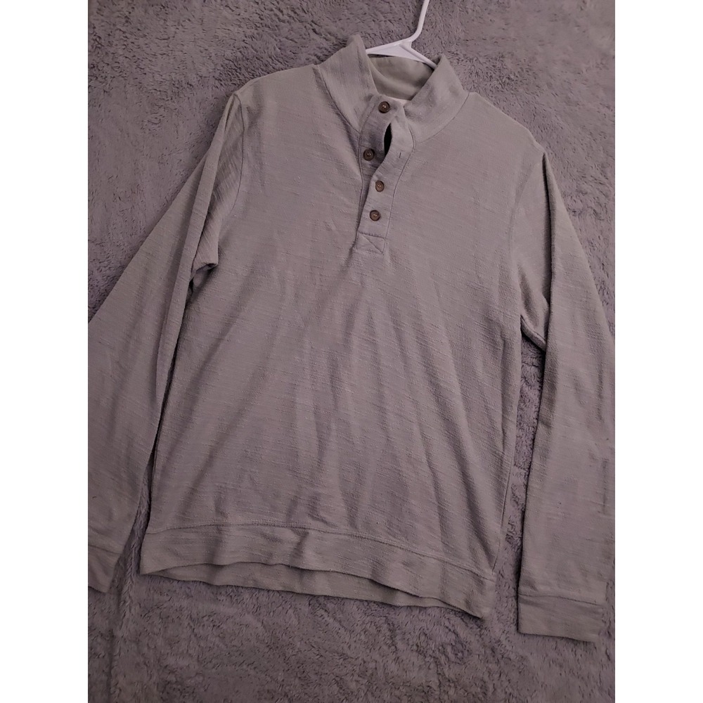 Marine Layer Sweater Mens Medium Henley Mock Collar Preppy Cotton Rayon Blend M